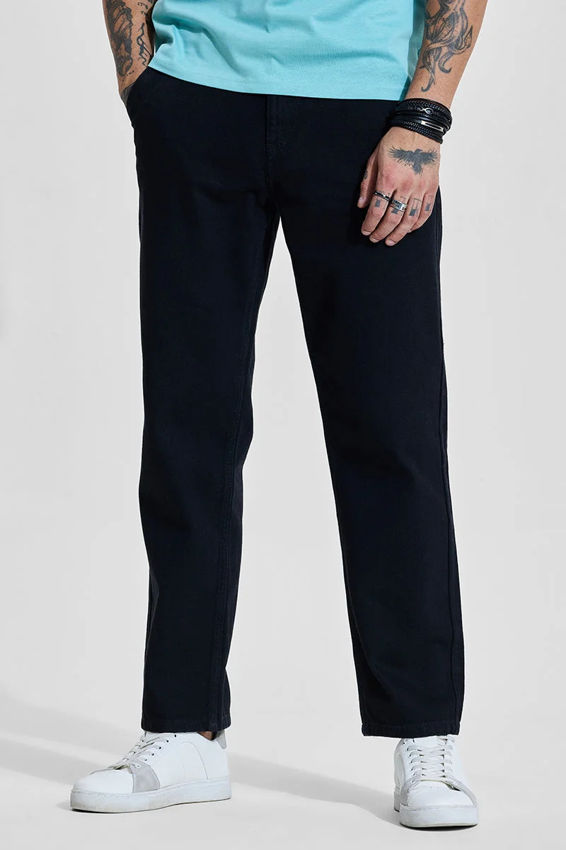 سنيتش Black Relaxed Fit Jeans